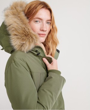 Superdry Rookie Down Parka Női Kabát Olivazöld/Khaki | ENJVY0532